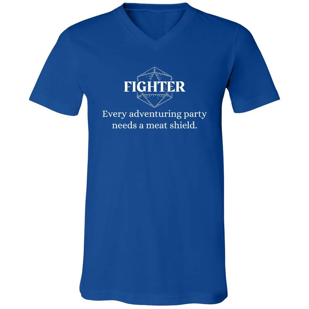 Fighter – Every Party Needs A Meat Shield Unisex V-Neck T-Shirt - True Royal - 4