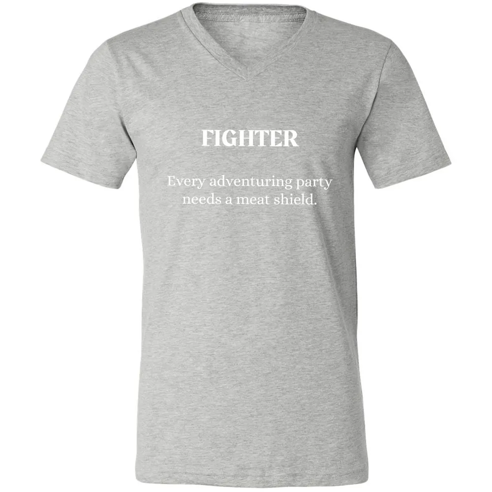 Fighter – Every Party Needs A Meat Shield Unisex V-Neck T-Shirt - Athletic Heather - 7
