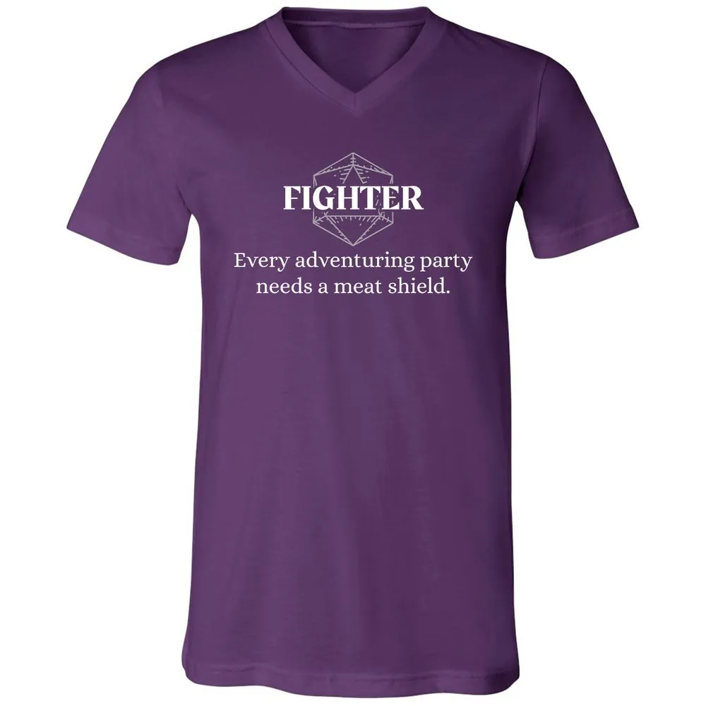 Fighter – Every Party Needs A Meat Shield Unisex V-Neck T-Shirt - Team Purple - 9