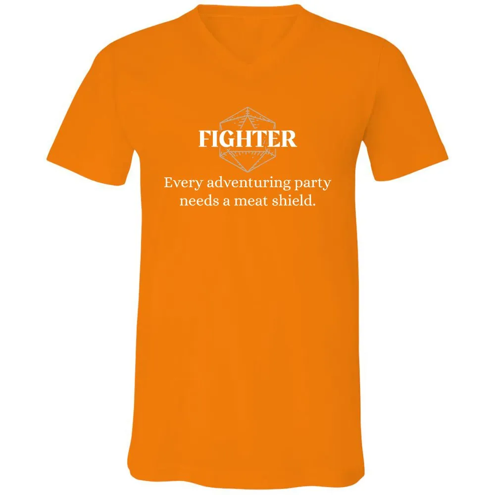 Fighter – Every Party Needs A Meat Shield Unisex V-Neck T-Shirt - Orange - 11