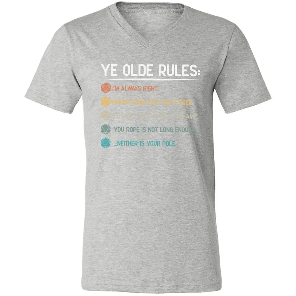 Dungeon Master Rules – Ye Olde RPG Unisex V-Neck T-Shirt - Athletic Heather - 7