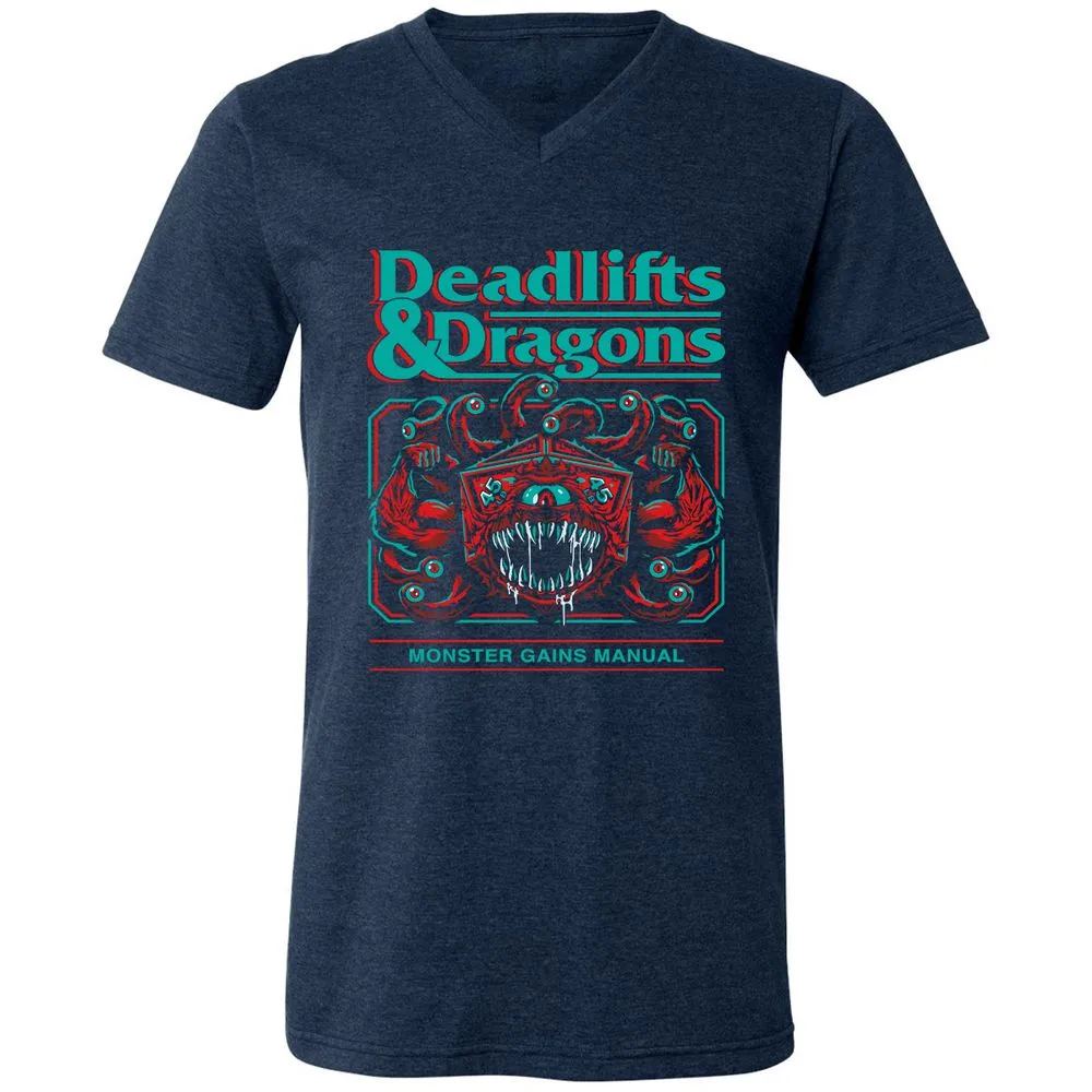 Deadlifts & Dragons Beholder - Heather Navy - 15