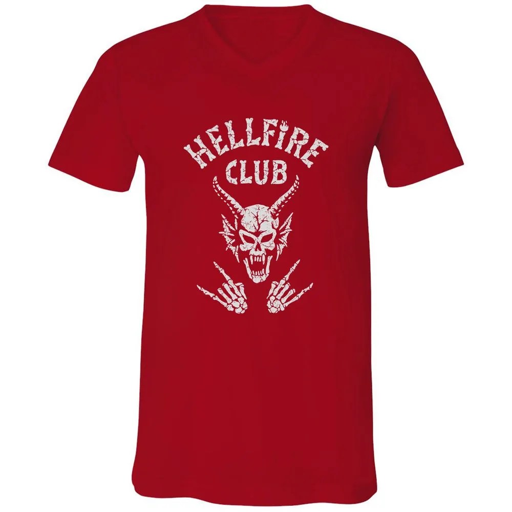 Hellfire Club Unisex V-Neck T-Shirt - Red - 3