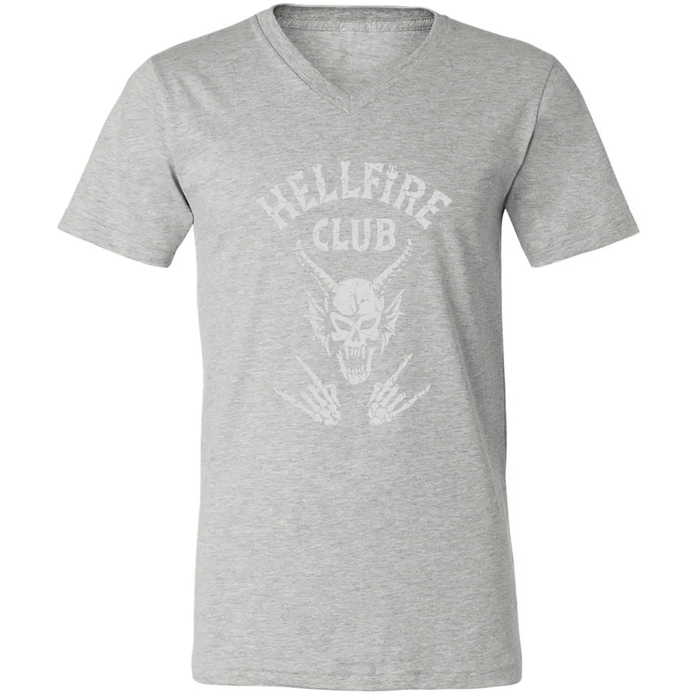 Hellfire Club Unisex V-Neck T-Shirt - Athletic Heather - 7