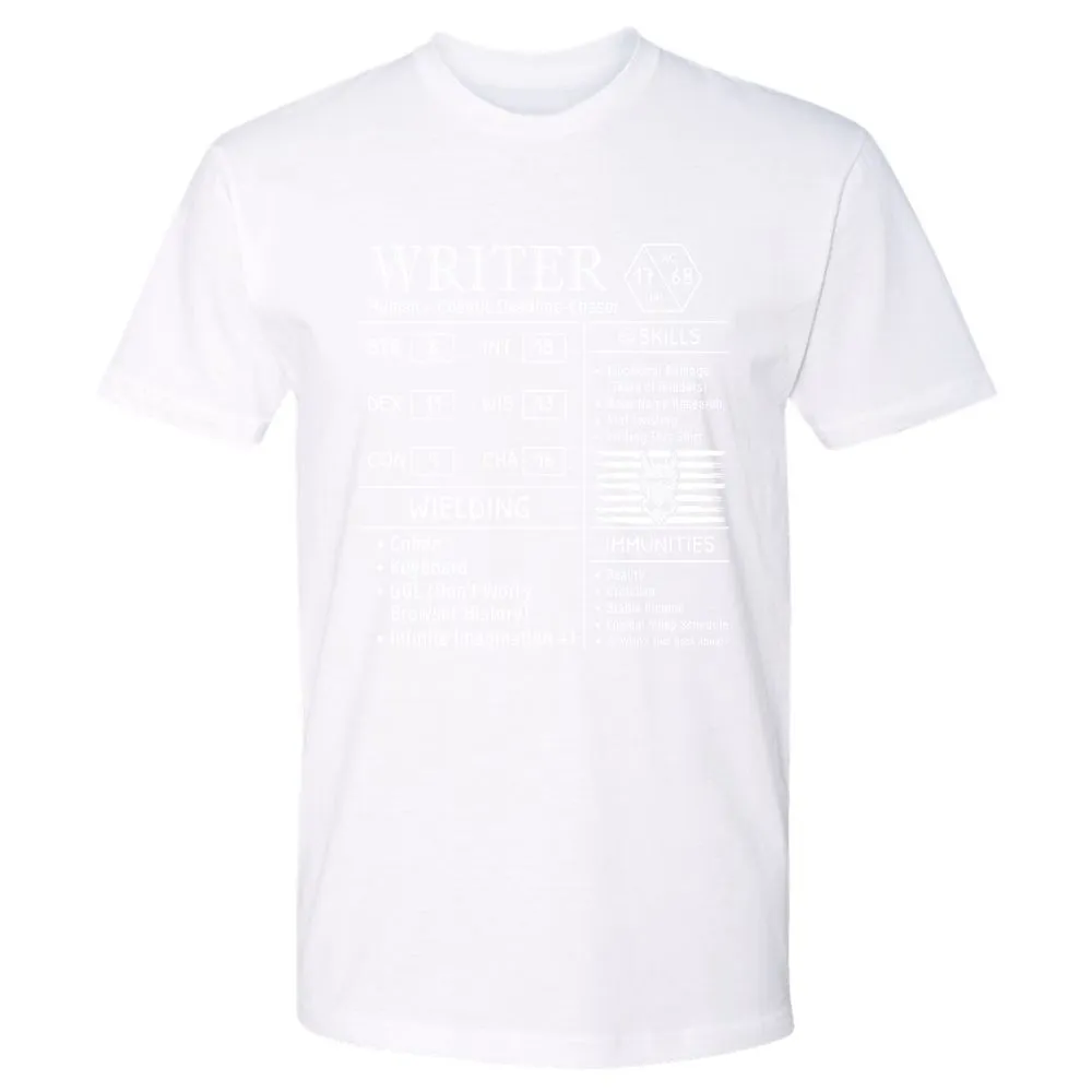 Writer Stats New Premium Unisex T-Shirt - White - 4