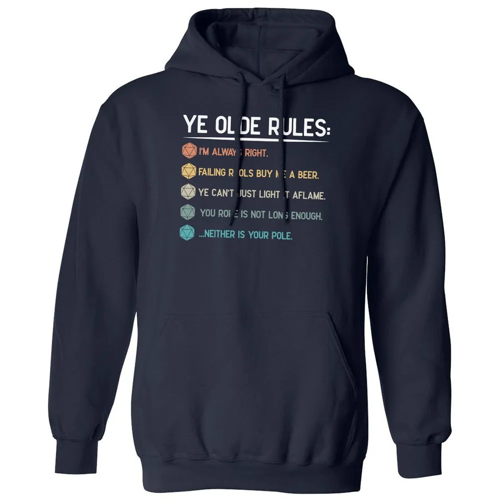 Dungeon Master Rules – Ye Olde RPG Classic Unisex Hoodie - Navy - 2