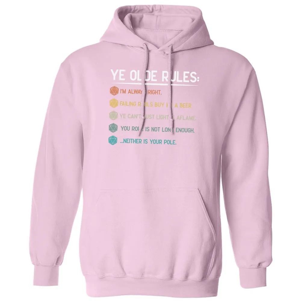 Dungeon Master Rules – Ye Olde RPG Classic Unisex Hoodie - Light Pink - 3