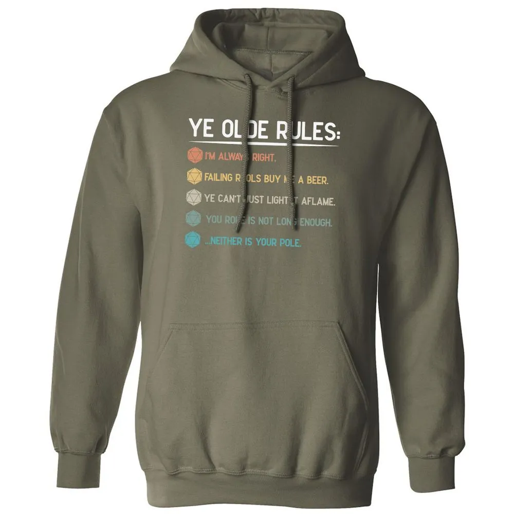 Dungeon Master Rules – Ye Olde RPG Classic Unisex Hoodie - Military Green - 4