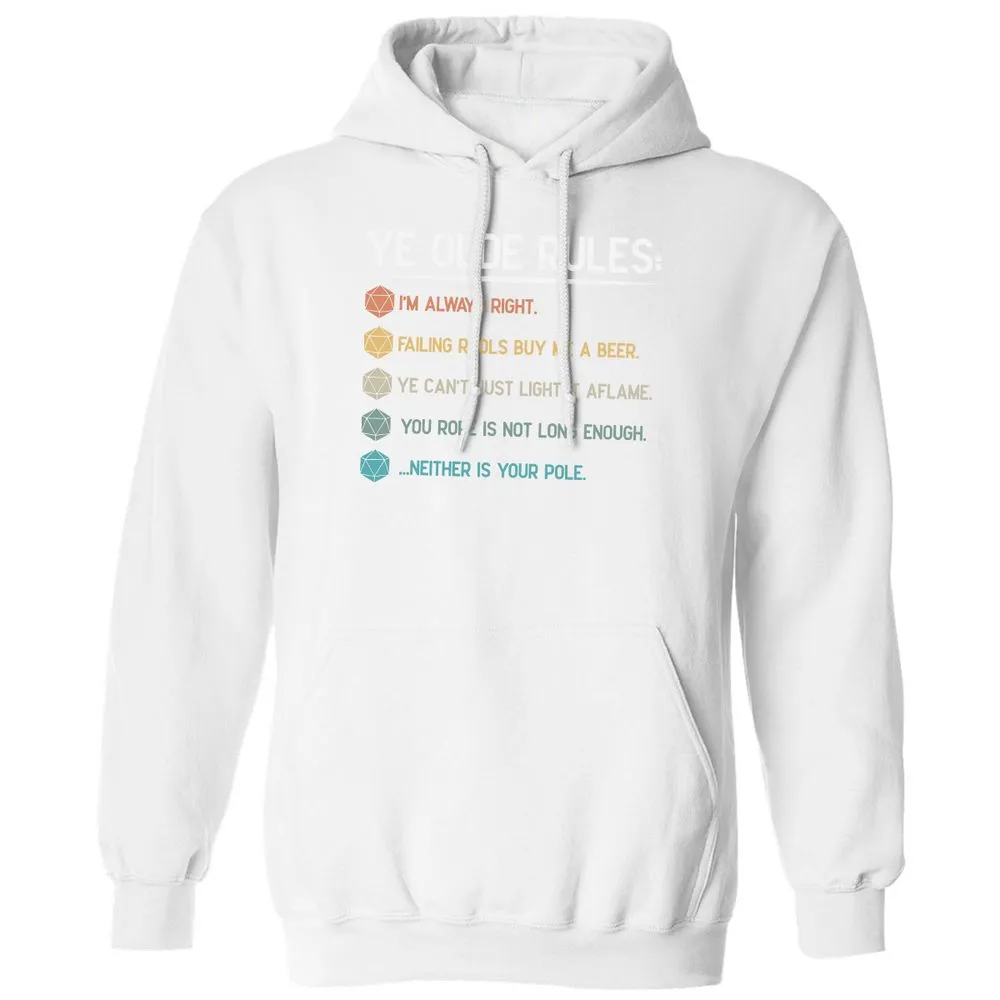 Dungeon Master Rules – Ye Olde RPG Classic Unisex Hoodie - White - 11