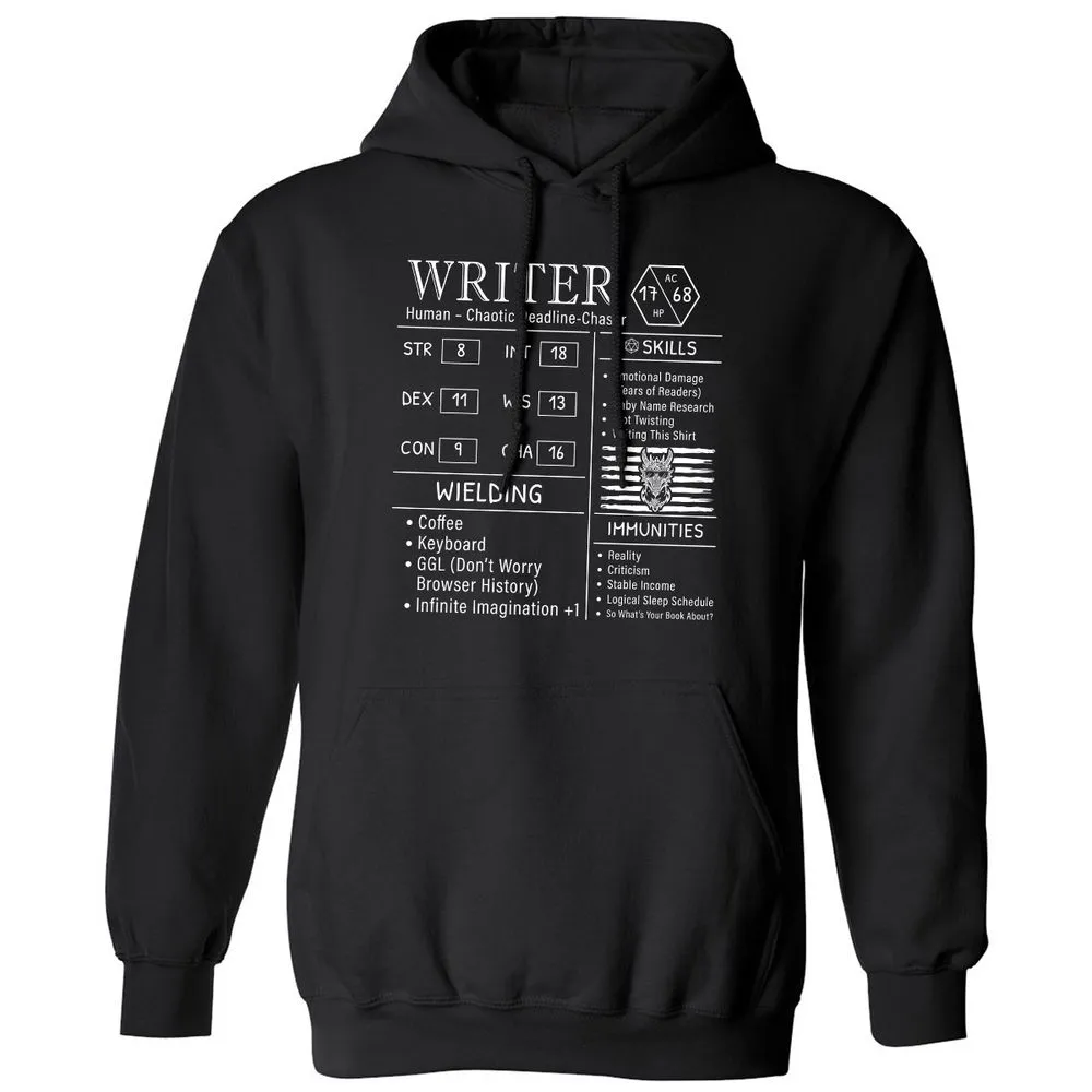 Writer Stats New Classic Unisex Hoodie - Black - 1