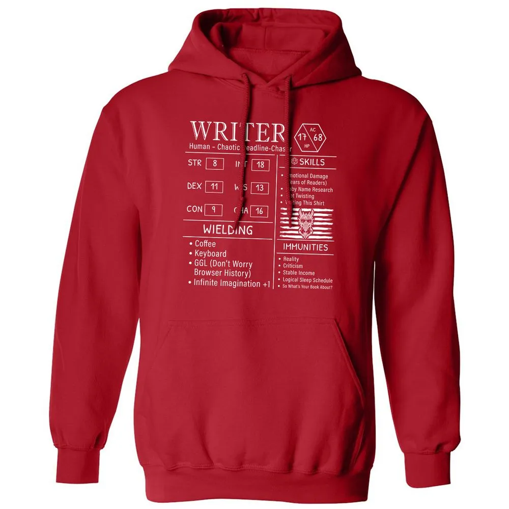 Writer Stats New Classic Unisex Hoodie - Red - 5