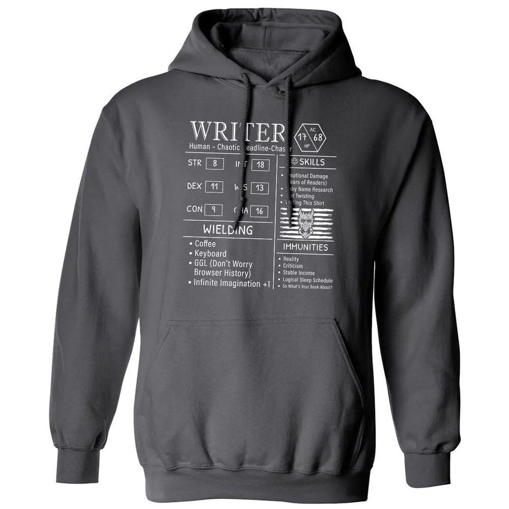 Writer Stats New Classic Unisex Hoodie - Charcoal - 7