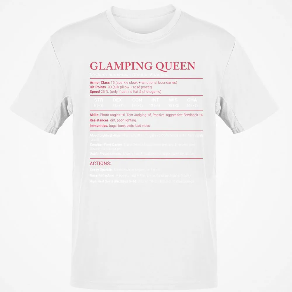 Glamping Queen Stats Classic Unisex T-Shirt - White - 12