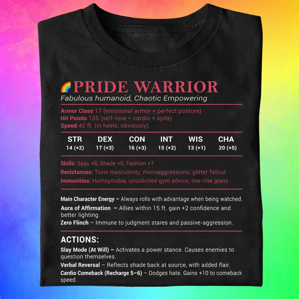 Pride Warrior Stats Classic Unisex T-Shirt - 1