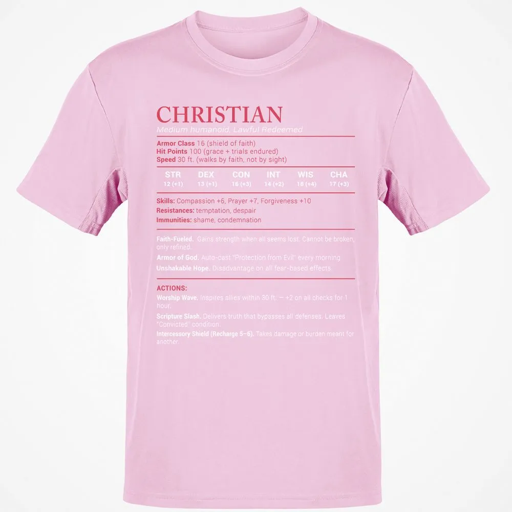 Christian Stats Classic Unisex T-Shirt - Light Pink - 5