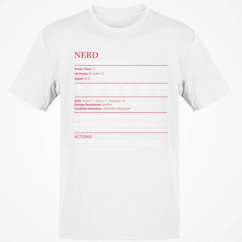 Nerd Stats Classic Unisex T-Shirt - White - 12