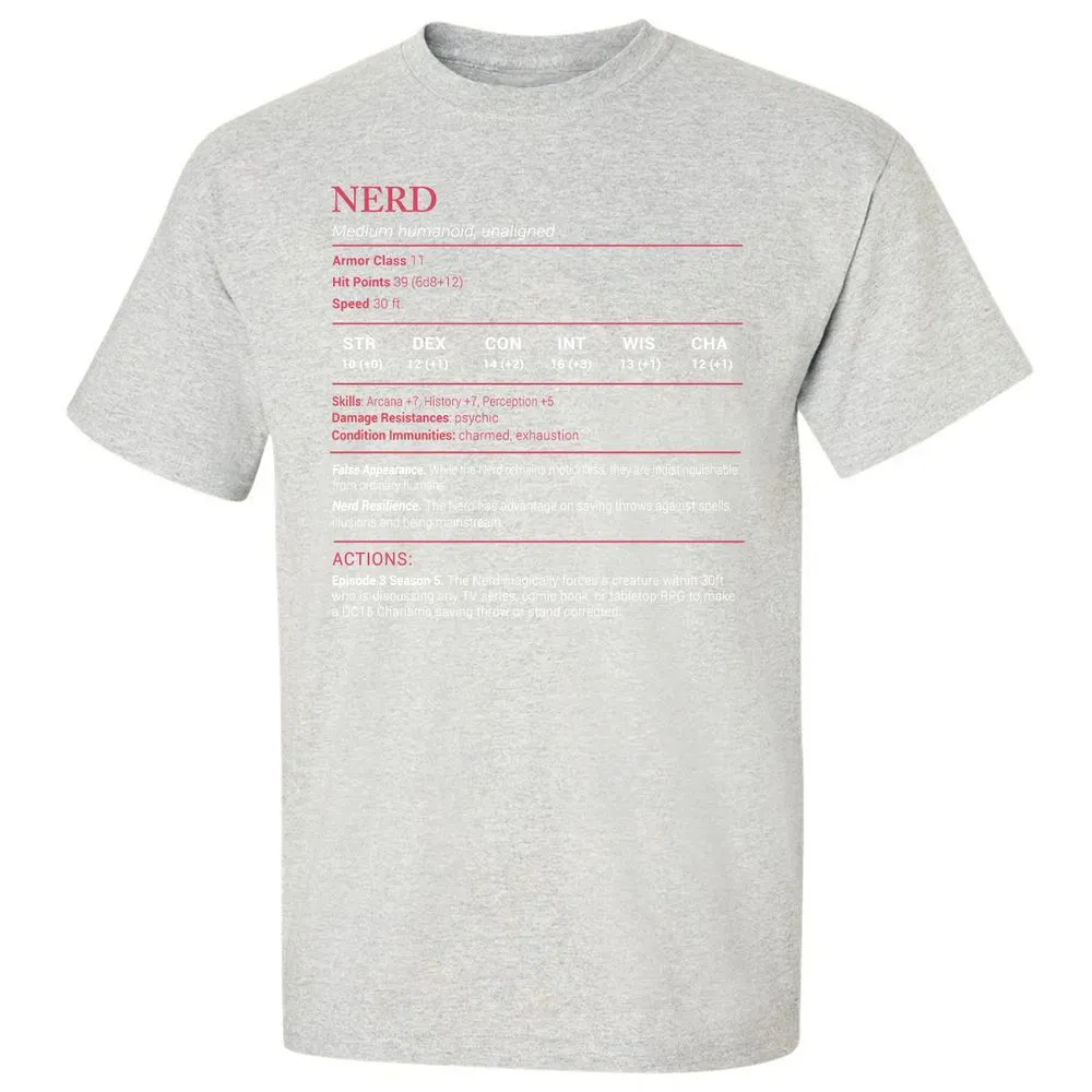 Nerd Stats Classic Unisex T-Shirt - Ash - 2