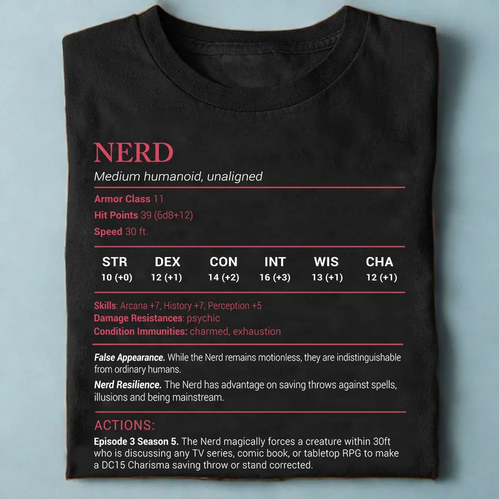 Nerd Stats Classic Unisex T-Shirt - 1