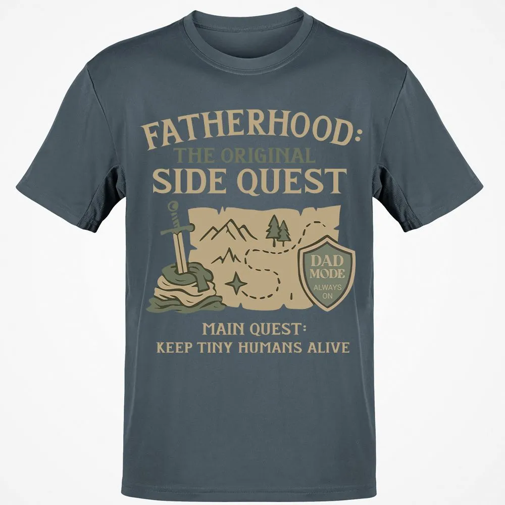 Fatherhood The Original Side Quest Classic Unisex T-Shirt - Charcoal - 3