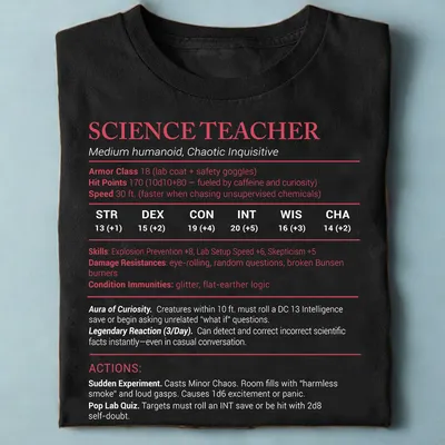 Science Teacher Stats Classic Unisex T-Shirt