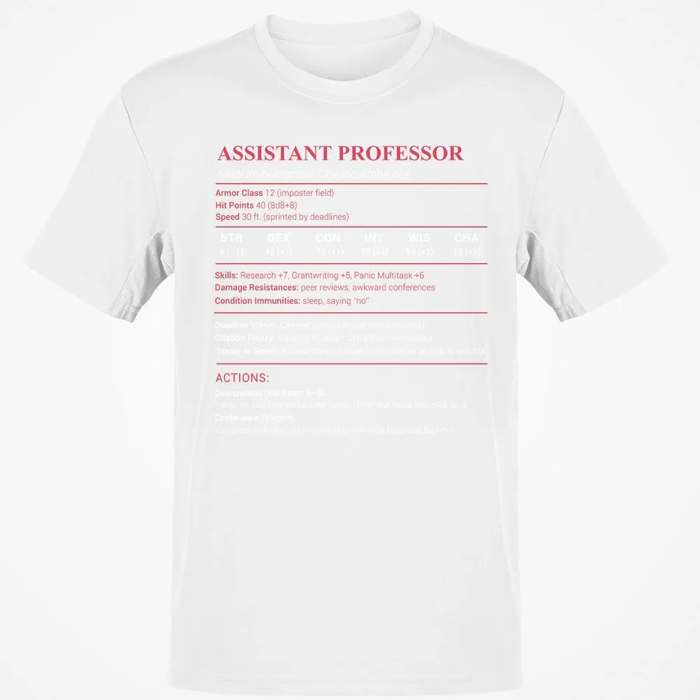 Assistant Professor Stats Classic Unisex T-Shirt - White - 12