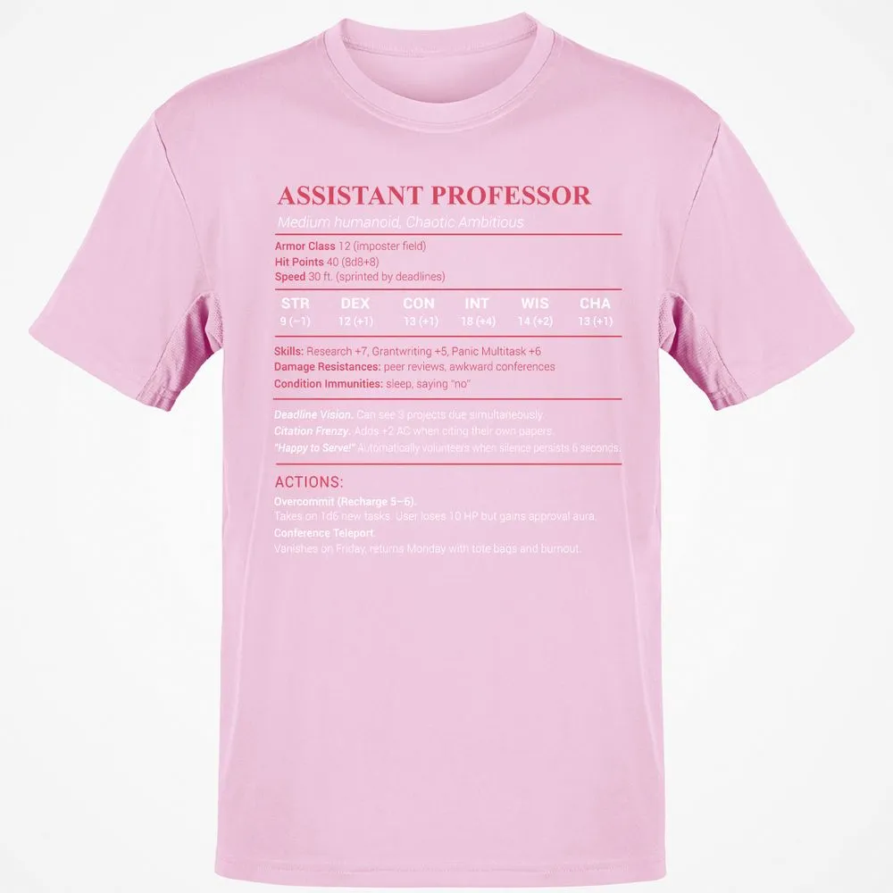 Assistant Professor Stats Classic Unisex T-Shirt - Light Pink - 5