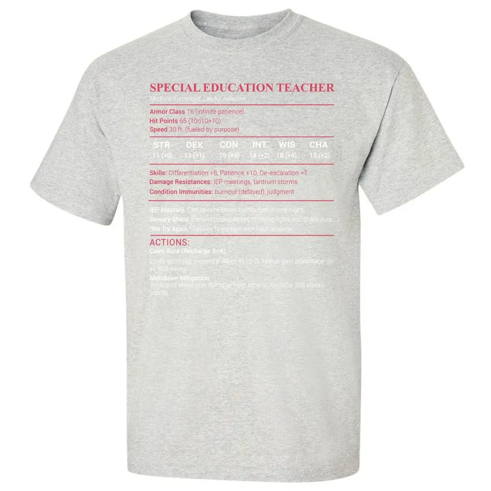 Special Edu Stats Classic Unisex T-Shirt - Ash - 2