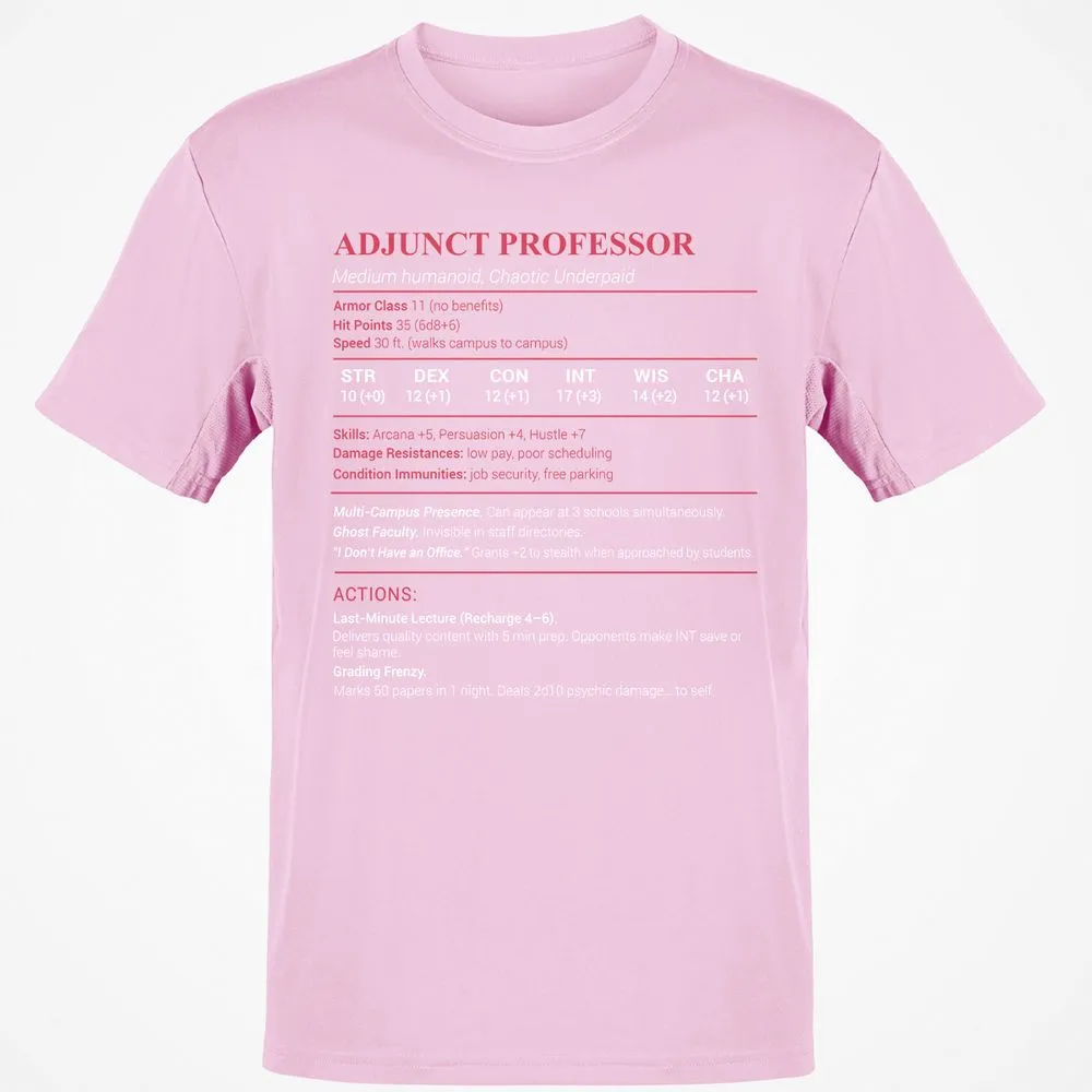 Adjunct Professor Stats Classic Unisex T-Shirt - Light Pink - 5