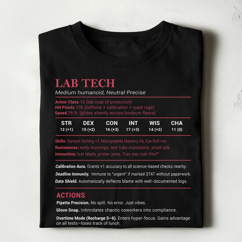 Lab Tech Stats Classic Unisex T-Shirt - 1
