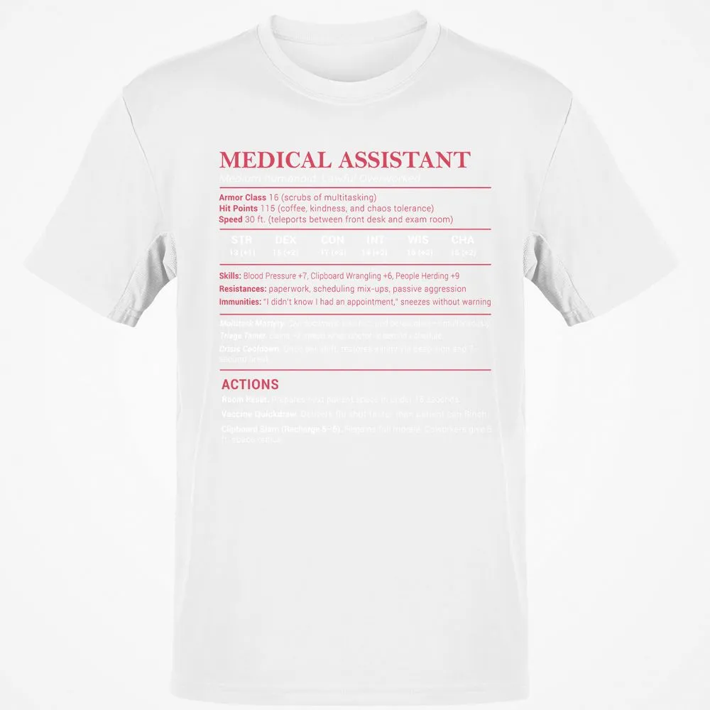 Medical Assistant Stats Classic Unisex T-Shirt - White - 12