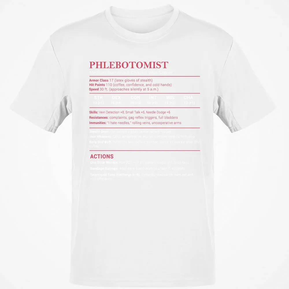 Phlebotomist Stats Classic Unisex T-Shirt - White - 12