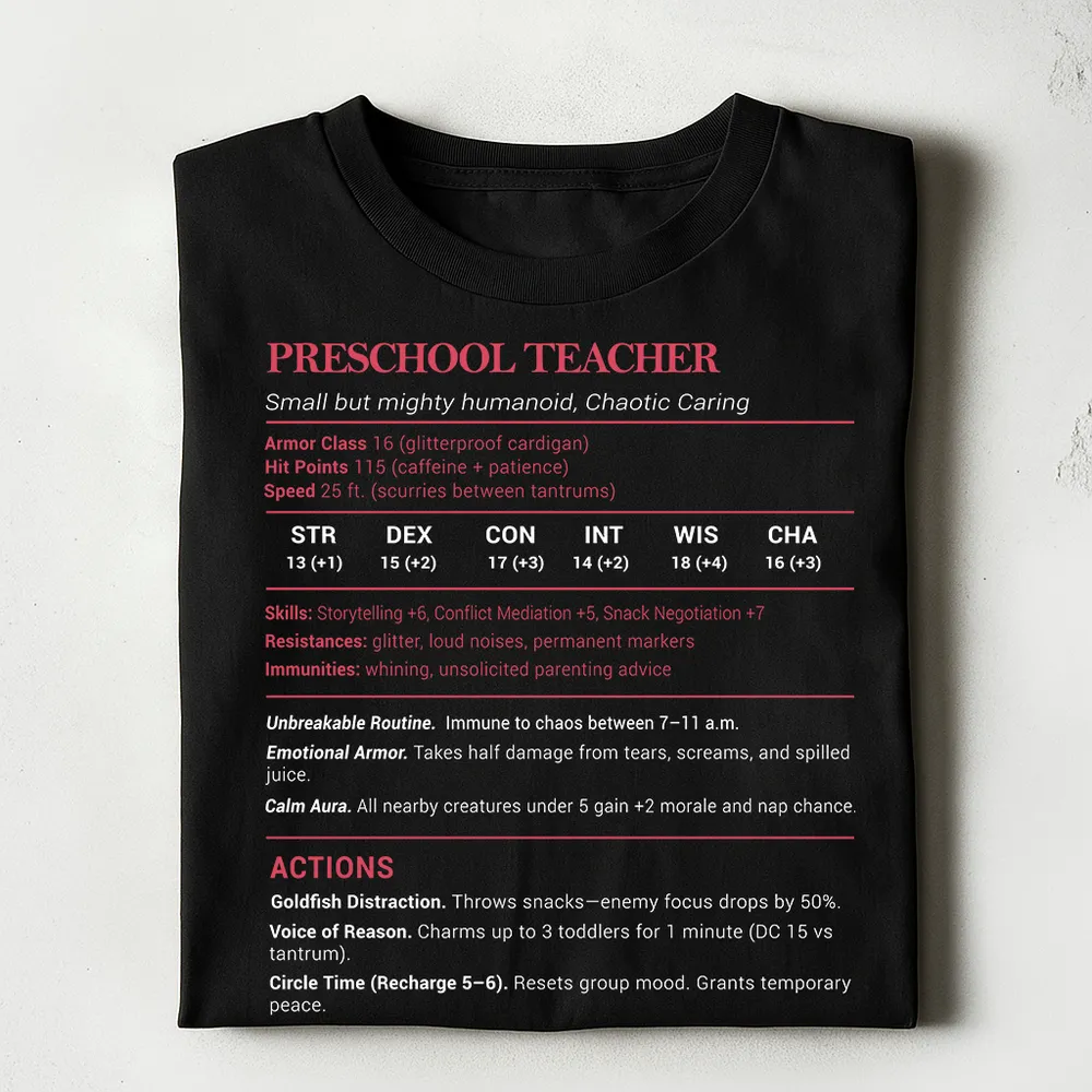 Preschool Teacher Stats Classic Unisex T-Shirt - 1