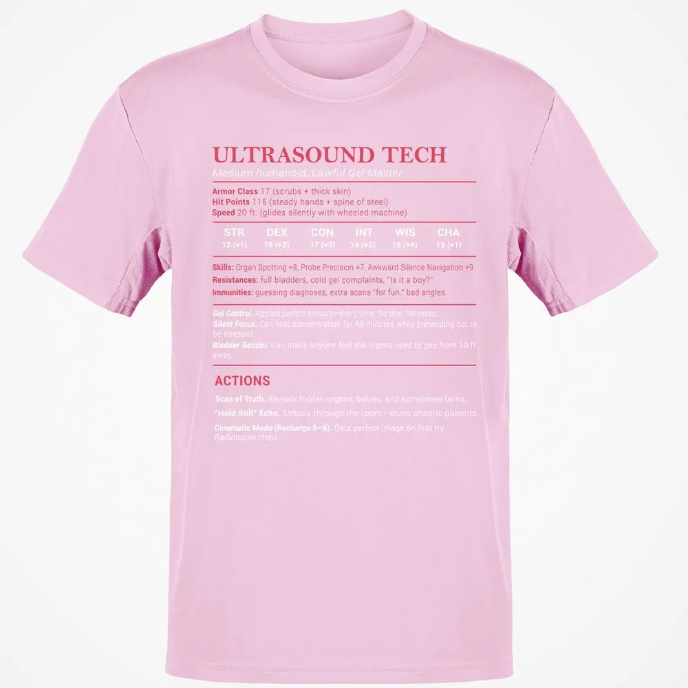 Ultrasound Tech Stats Classic Unisex T-Shirt - Light Pink - 5