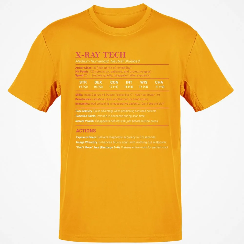 X-ray Tech Stats Classic Unisex T-Shirt - Gold - 4