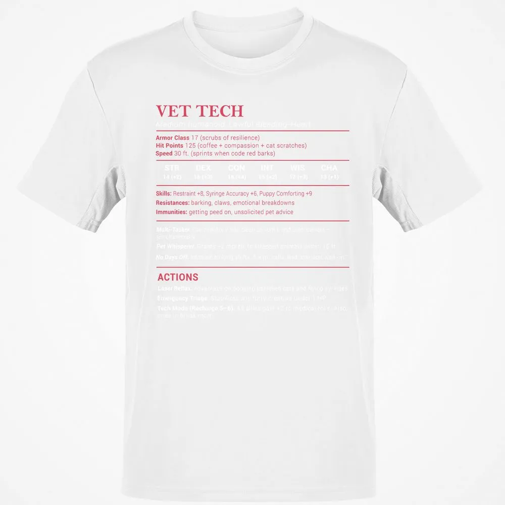Vet Tech Stats Classic Unisex T-Shirt - White - 12
