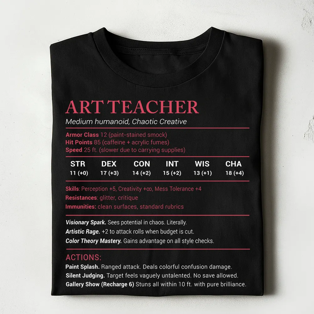 Art Teacher Stats Classic Unisex T-Shirt - 1