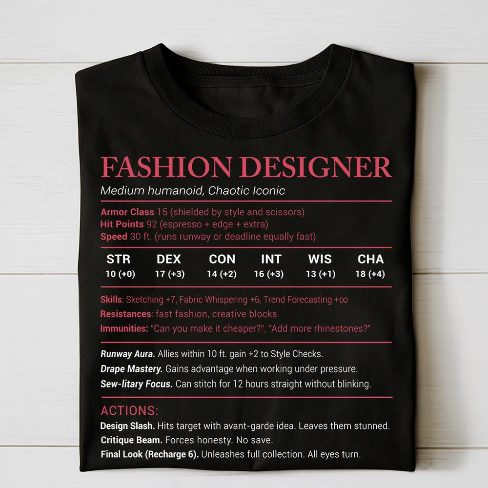 Fashion Designer Stats Classic Unisex T-Shirt - 1