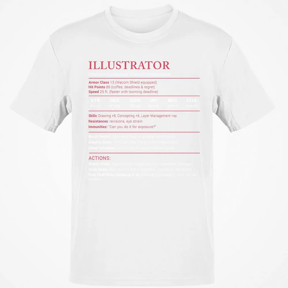 Illustrator Stats Classic Unisex T-Shirt - White - 12