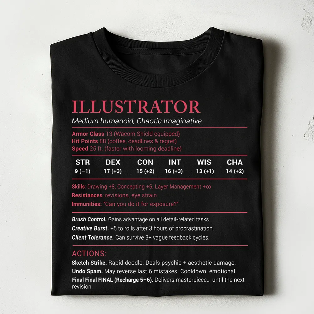 Illustrator Stats Classic Unisex T-Shirt - 1