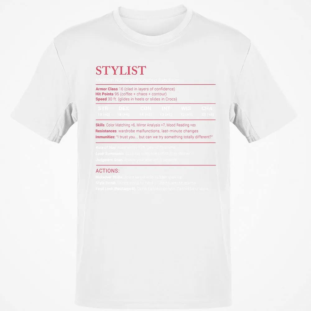 Stylist Stats Classic Unisex T-Shirt - White - 12