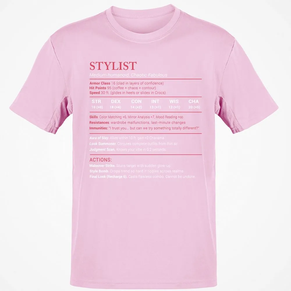 Stylist Stats Classic Unisex T-Shirt - Light Pink - 5