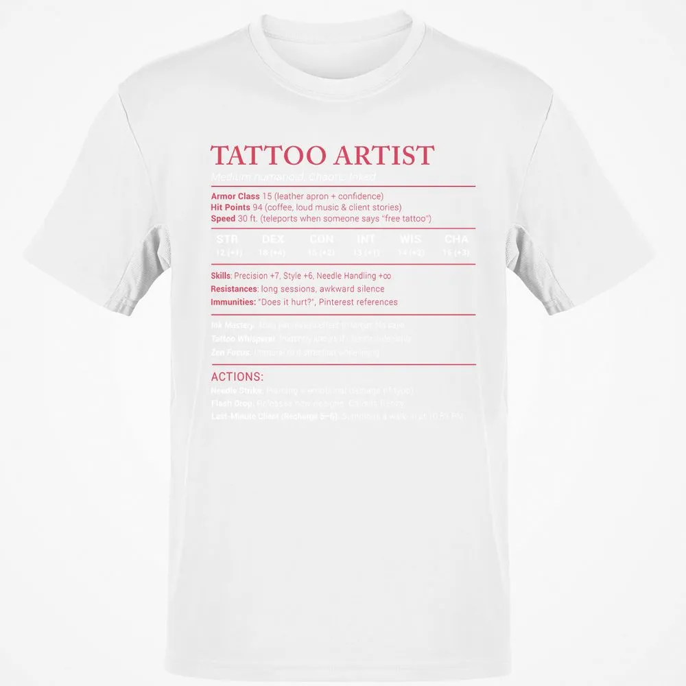 Tattoo Artist Stats Classic Unisex T-Shirt - White - 12