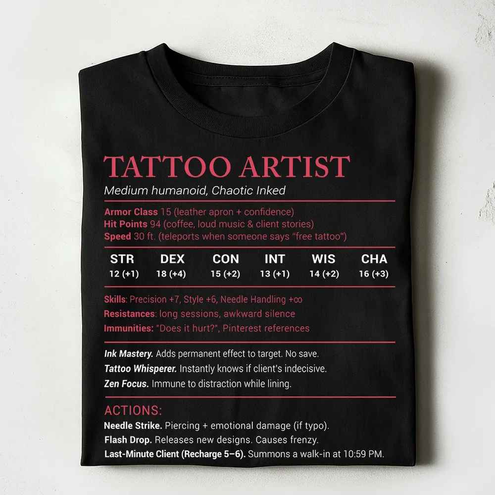 Tattoo Artist Stats Classic Unisex T-Shirt - 1