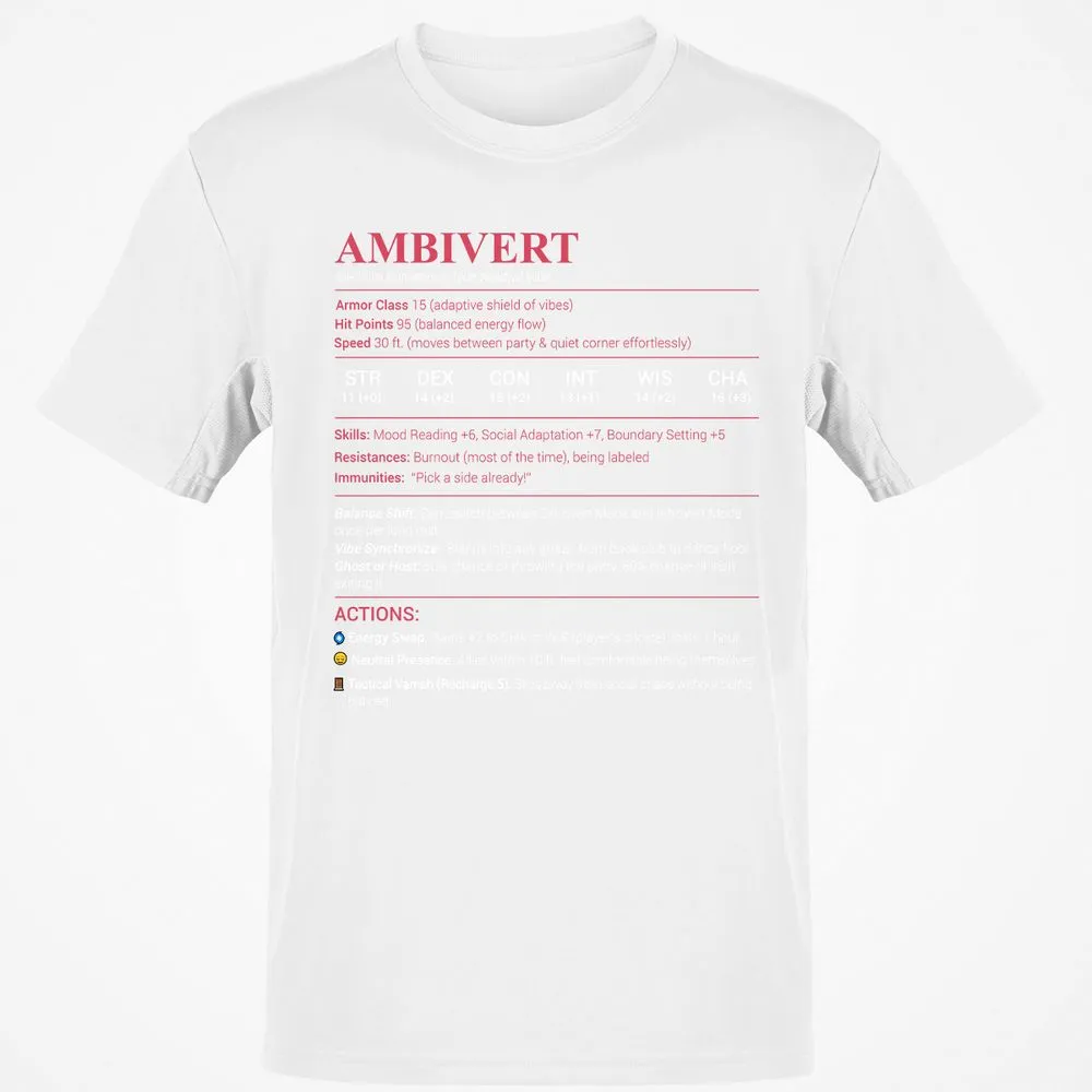 Ambivert Stats Classic Unisex T-Shirt - White - 12