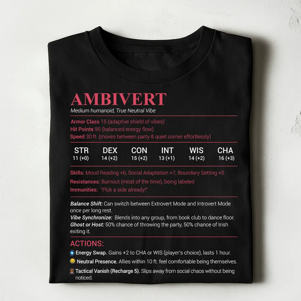 Ambivert Stats Classic Unisex T-Shirt - 1