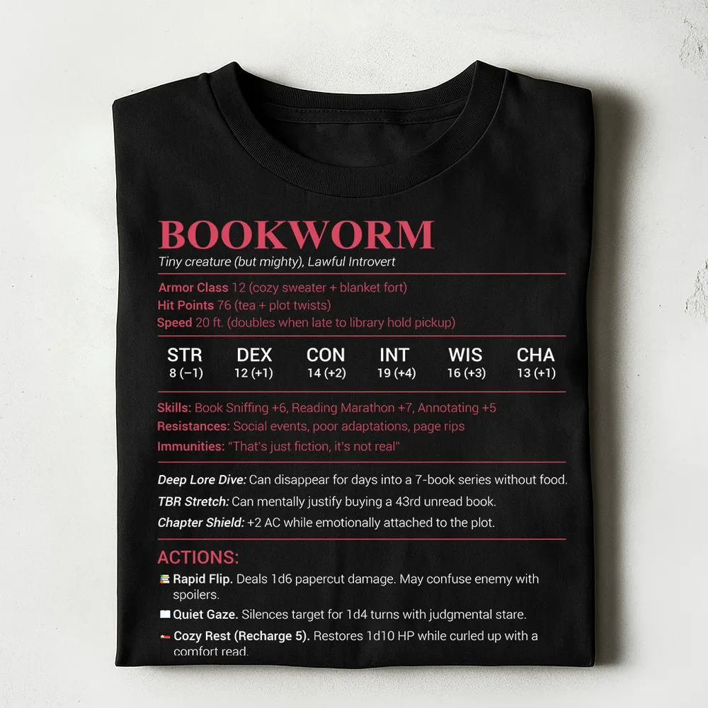 Bookworm Stats Classic Unisex T-Shirt - 1
