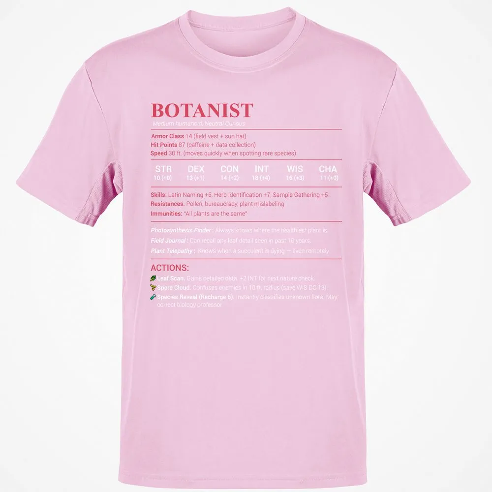 Botanist Stats Classic Unisex T-Shirt - Light Pink - 5
