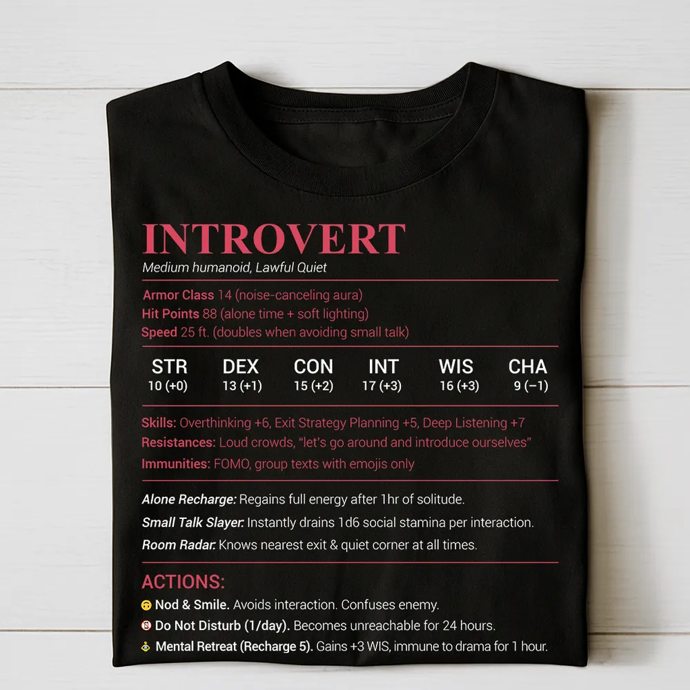 Introvert Stats Classic Unisex T-Shirt - 1