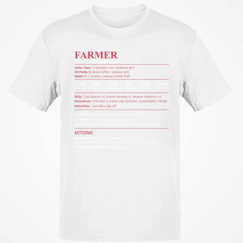 Farmer Stats Classic Unisex T-Shirt - White - 12