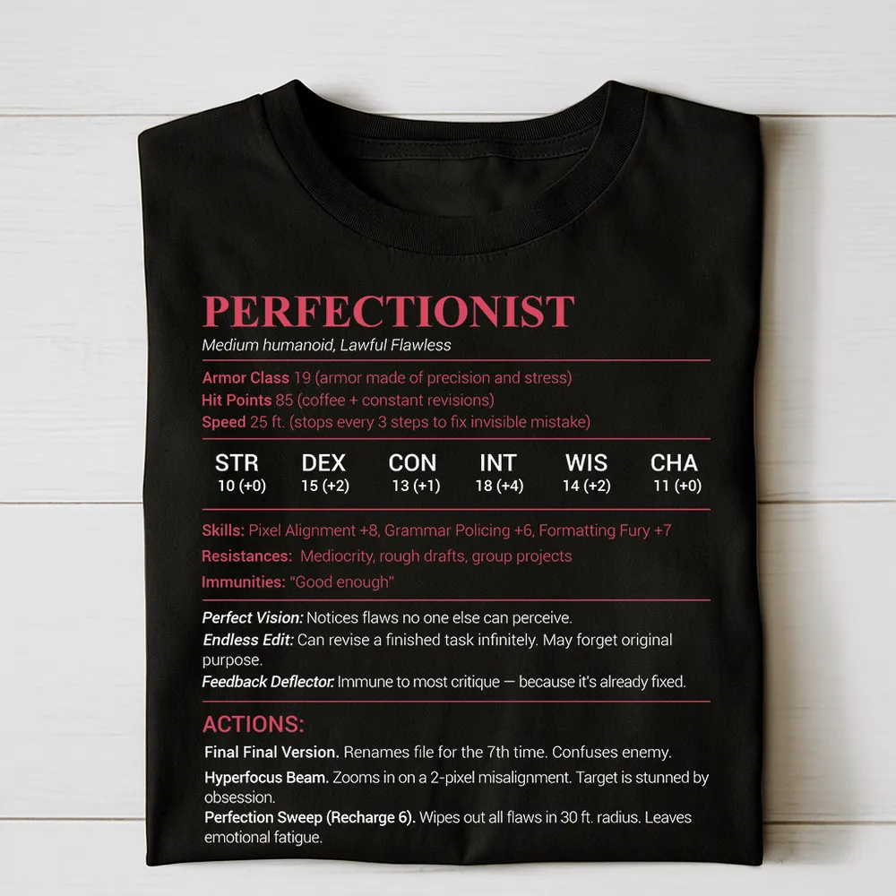 Perfectionist Stats Classic Unisex T-Shirt - 1